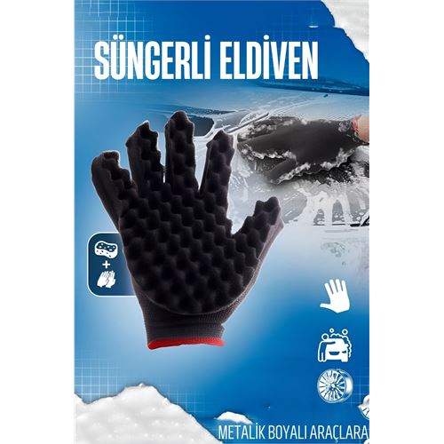 Modacar Süngerli Oto Yıkama Eldiveni Metalik Boyalar İçin 