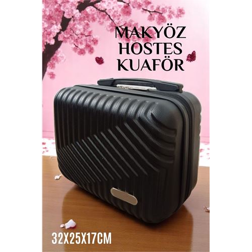 Modacar Makyaj Çantası Kuaför Çantası Kabin içi Çanta Hostes Çantası SİYAH 