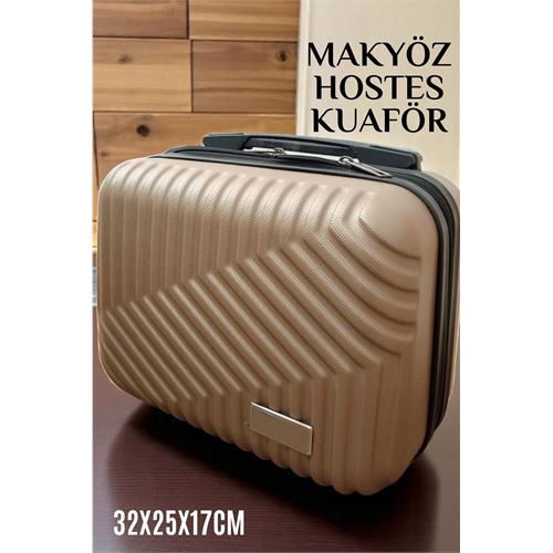 Modacar Makyaj Çantası Kuaför Çantası Kabin içi Çanta Hostes Çantası BEJ 