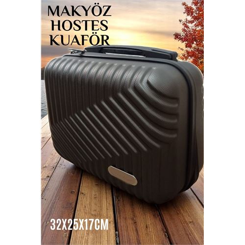 Modacar Makyaj Çantası Kuaför Çantası Kabin içi Çanta Hostes Çantası ANTRASİT 