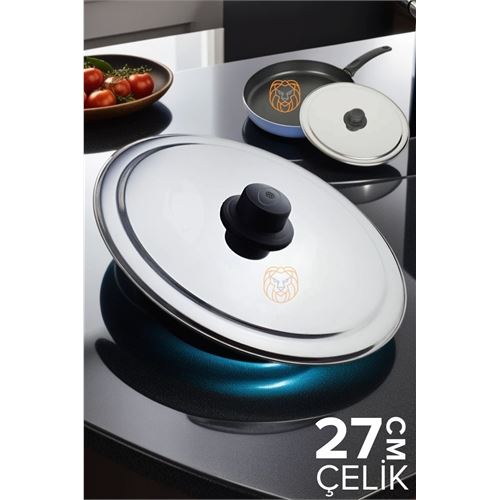 ModaCar 27 cm Kızartma Tavası Kapağı Çelik Żelazny Design 