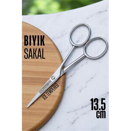 ModaCar Ice Tempered Kobalt Çelik 702 Bıyık Makası - Bıyık Sakal Düzeltme Makası Kuaför Makası 13.5 cm 