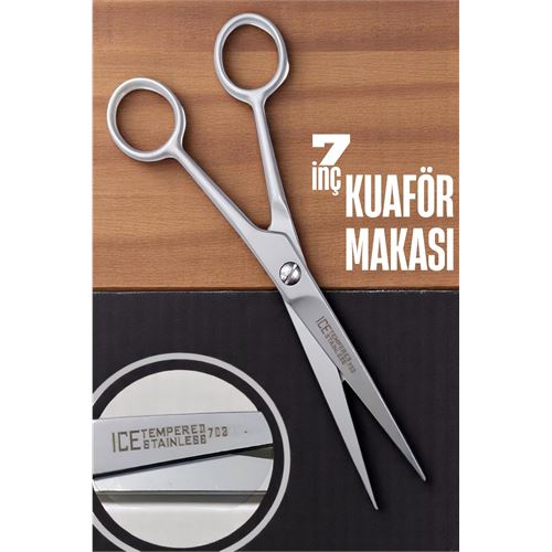 ModaCar Ice Tempered 702 Berber Kuaför Makası Saç Kesim Makası Bıyık Sakal Makası Kuaför ekipmanları 17 cm  