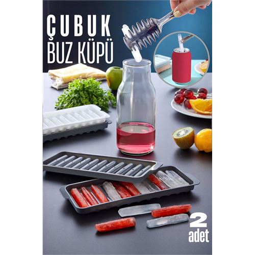 ModaCar Buz Kalıbı ÇUBUK İçecek Buz Kalıbı - Mutfak Buz Kalıbı Kolay Çıkarılır Buz Kalıbı 2 ADET 
