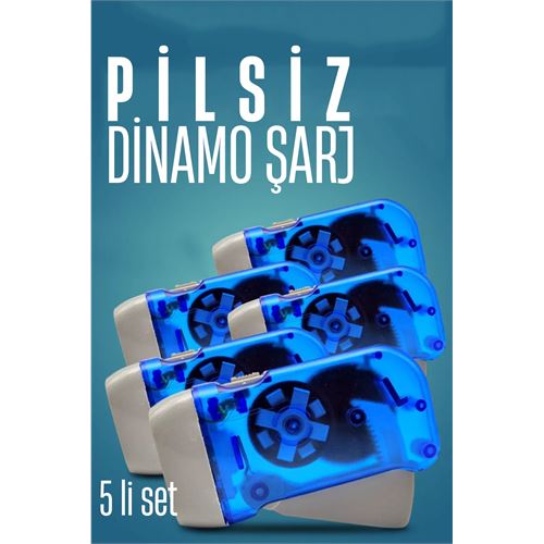 ModaCar 5 li Kendinden Dinamo Şarjlı Pilsiz Acil Durum El Feneri Manuel Şarjlı El Feneri 