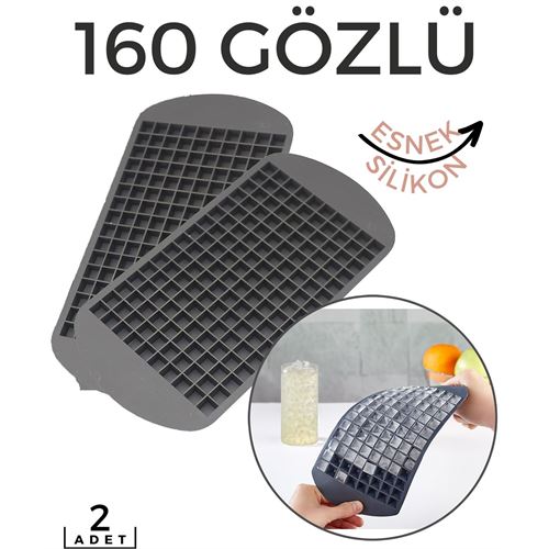 ModaCar Hızlı Mini Buz Kalıbı 2 li 160 Bölme Esnek Silikon  