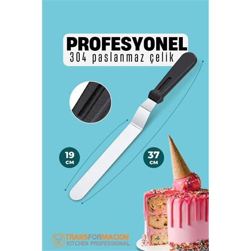 Modacar Pasta Spatulası Profesyonel 304 Paslanmaz Çelik 37 Cm 