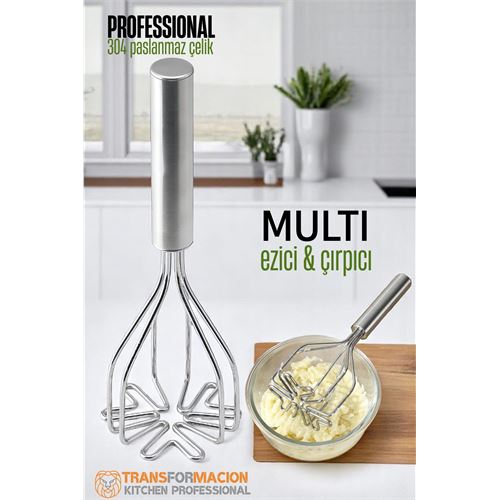 Modacar Patates Ezici Profesyonel 304 Paslanmaz Çelik Havuç Muz Avokado Ezici 