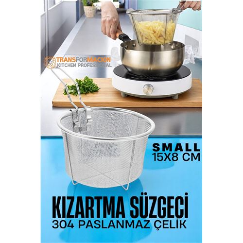 Modacar Kızartma Süzgeci Patates Kızartma Filtresi 304 Paslanmaz Çelik 