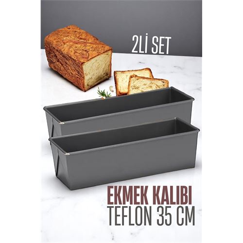 Modacar Teflon Ekmek Pişirme Kalıbı Evde Ekmek Yapımı Kalıbı 2 adet 35 CM 