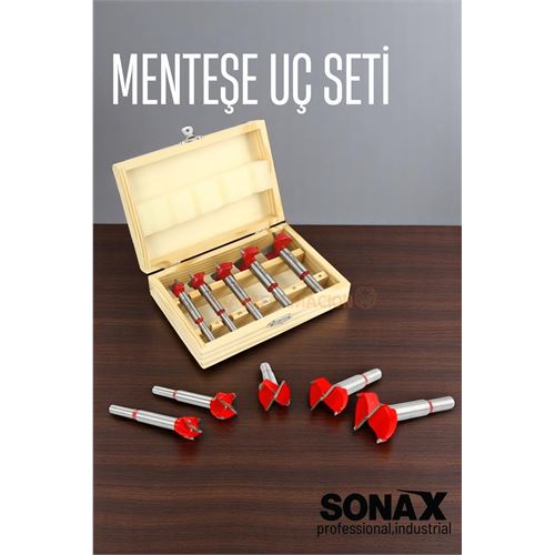 Modacar Menteşe Uç Seti Ahşap Freze Bıçağı Yuvarlak Panc 5 Adet Çantalı Takım 