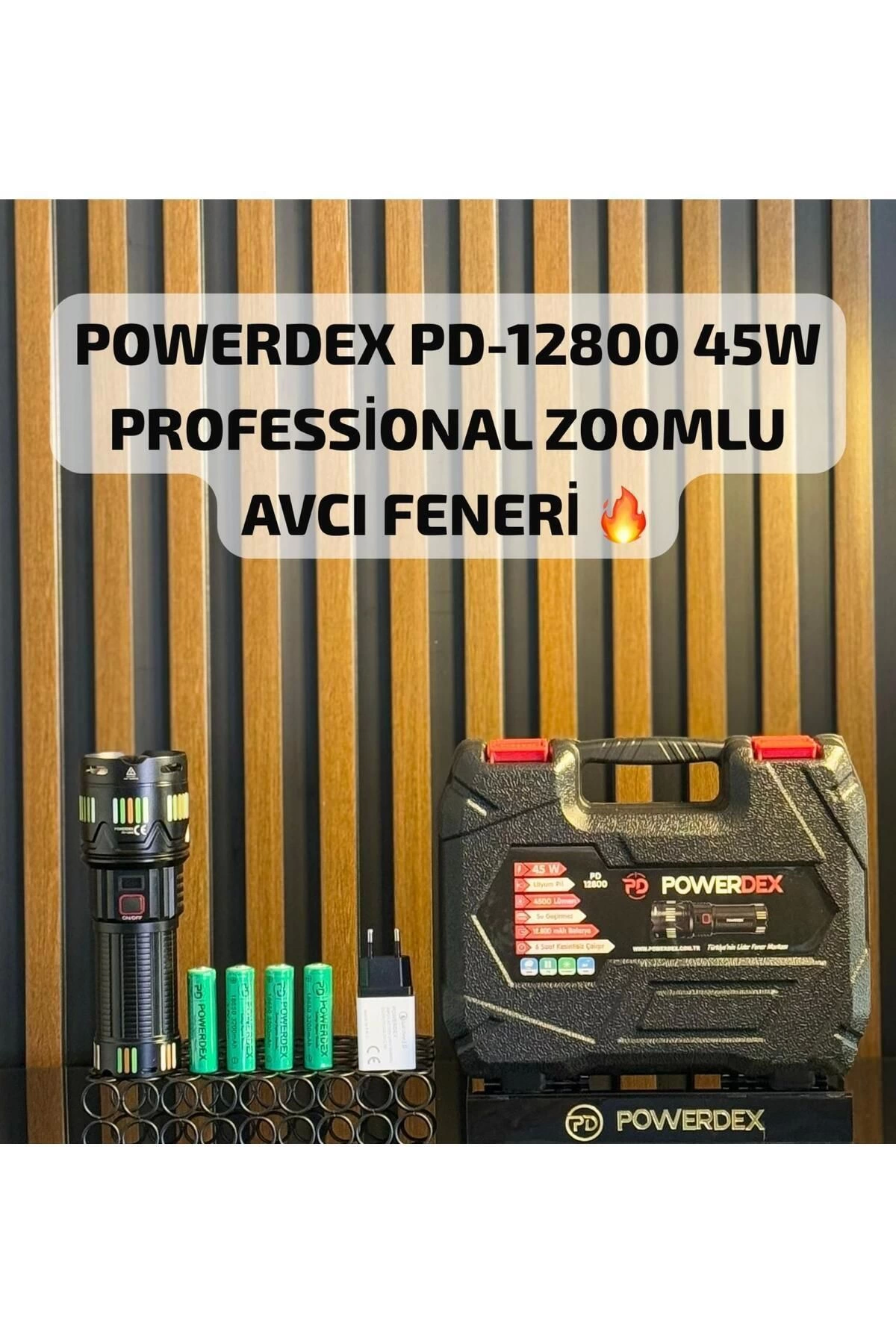 Pd-12800 45 Watt 4500 Lümen Zoomlu Profesyonel Avcı El Feneri