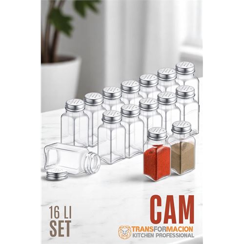 Modacar Cam Tuzluk Biberlik Karabiberlik 16 lı SET 
